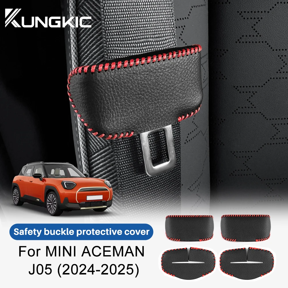 4pcs/set Seat Belt Buckle Protective Cover for Mini Cooper Aceman J05 2024 2025 Interior Modified Safety Decal Car Styling