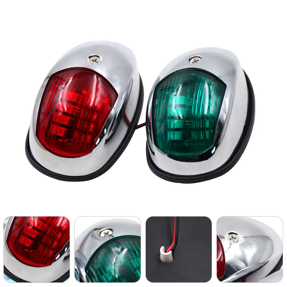 

2pcs 12v LED Navigation Lights Red Lamps for Yacht Boat Marine Bow Running Light Accessories