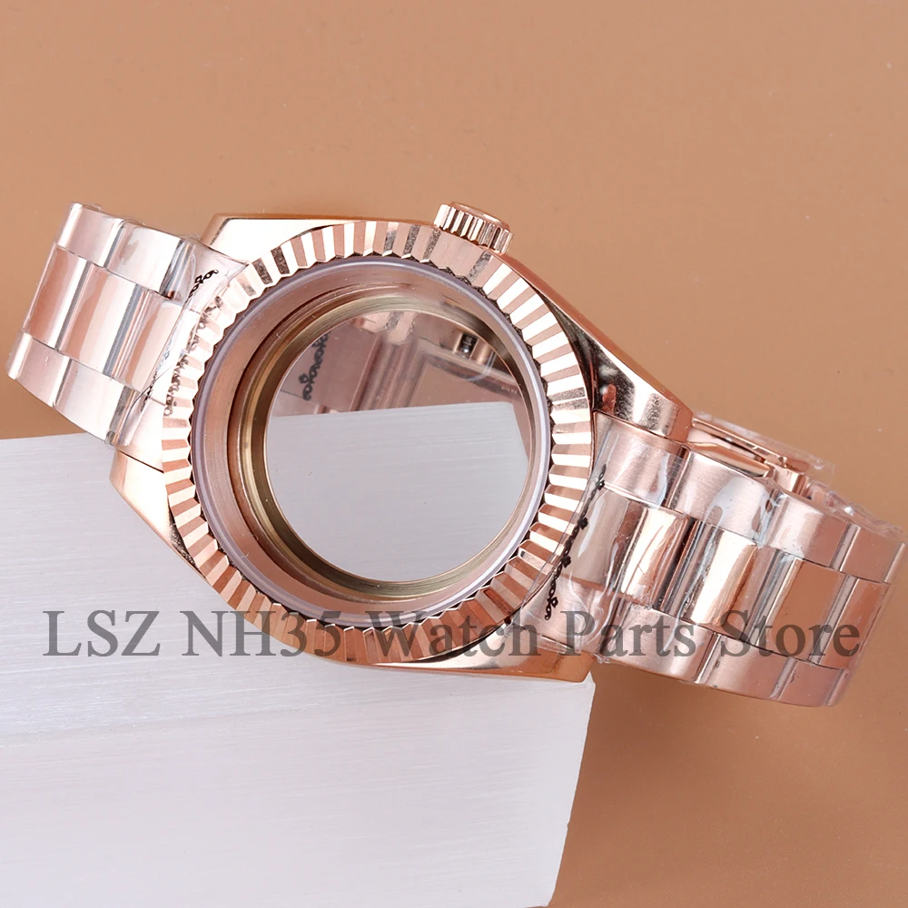 

36mm 39mm Gear Edge Watch Case Fit Datejust NH35 NH36 Movement 28.5mm Dial Stainless Steel Jubilee/Oyster/Presidential Strap
