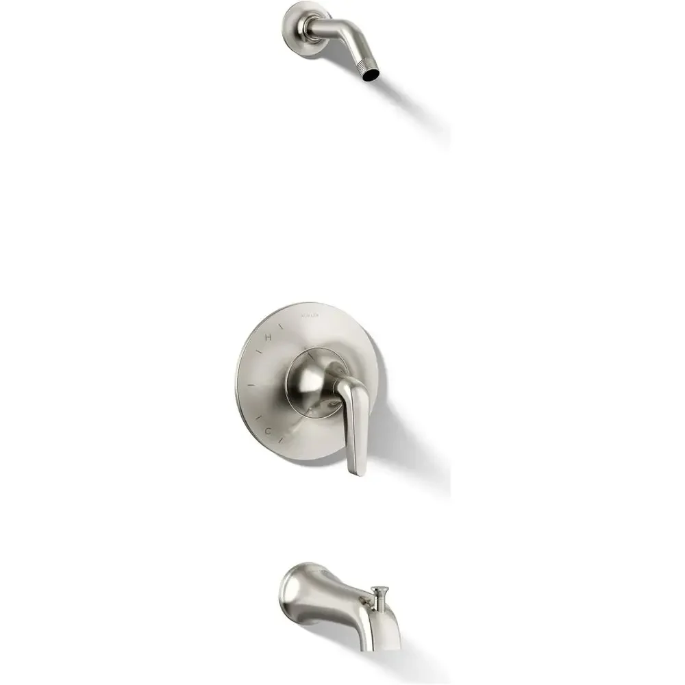 Polished Nickel Shower Trim Set, Tempered Glass, Vibrant Finish