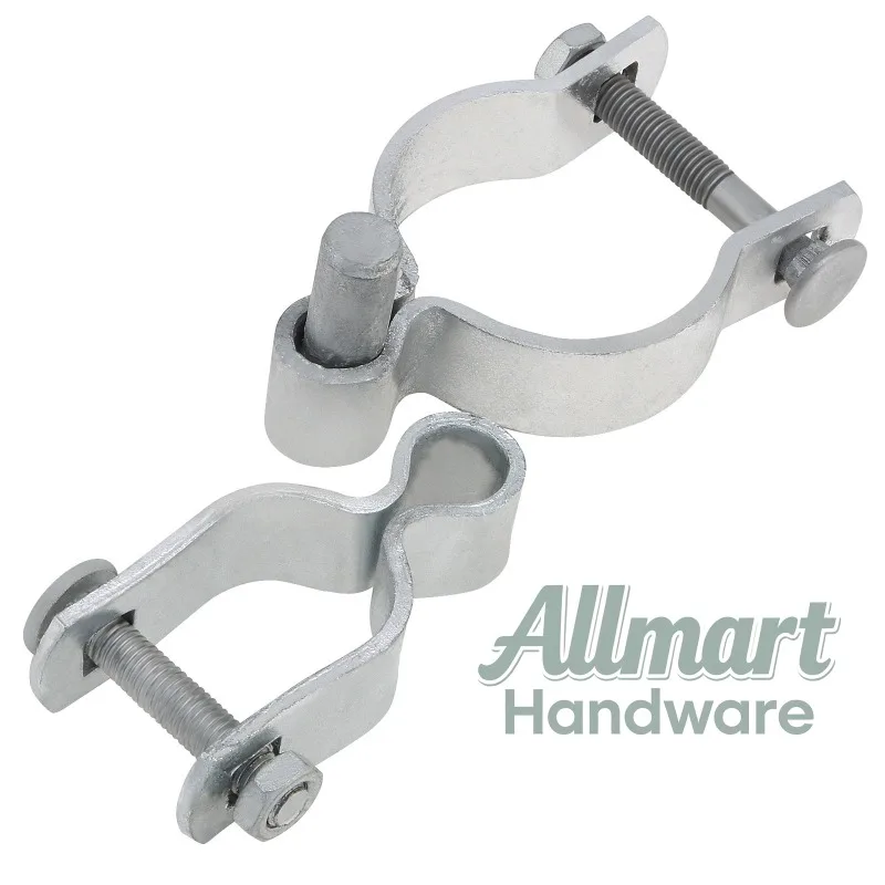 

2-piece set of 1-3/8 x 2-3/8 chain link fence post hinges, equipped with 1-3/8 female hinges and 2-3/8 male hinges