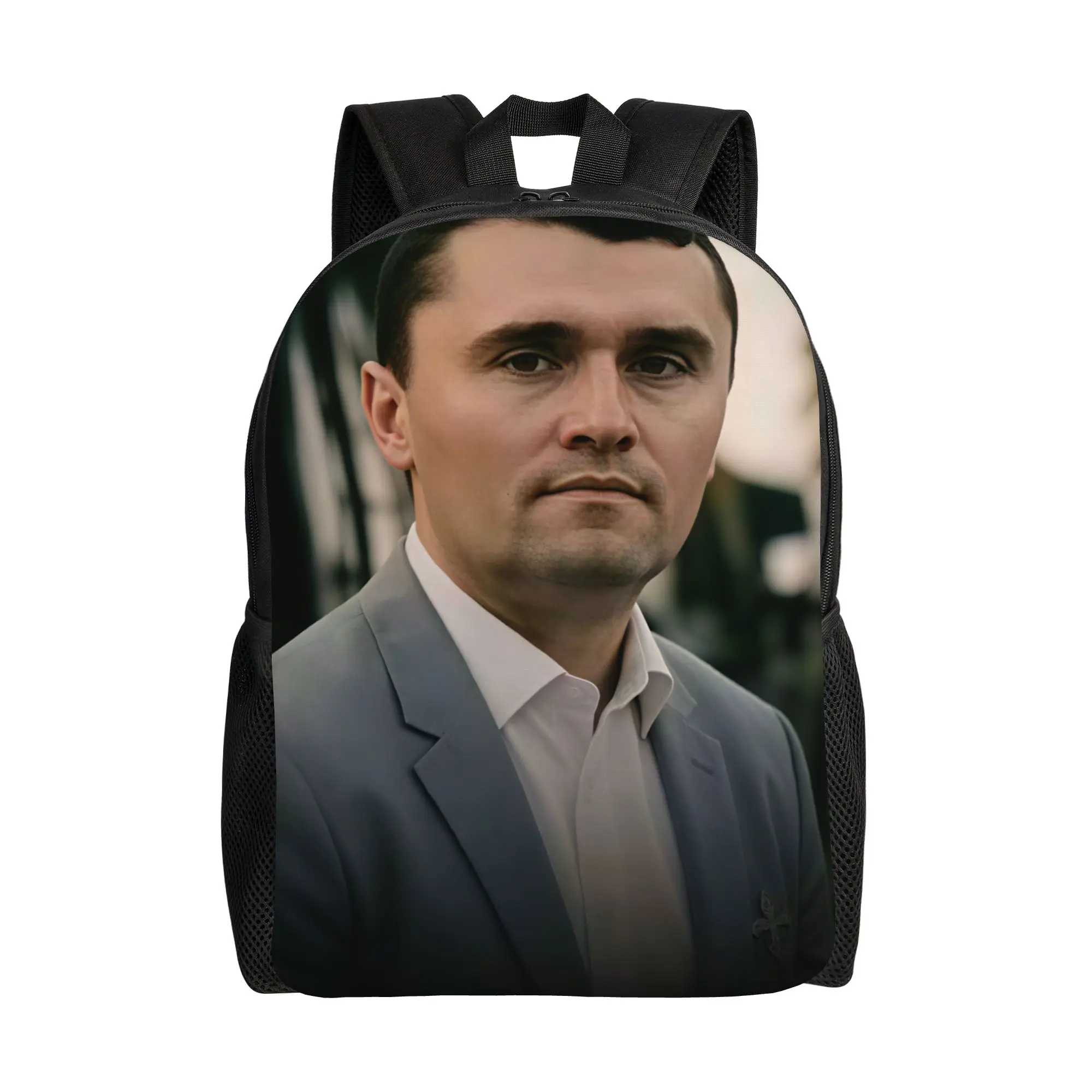 Funny Charlie Kirk Backpack  Travel Backpacks Teen Kawaii High School Bags Design Durable Rucksack