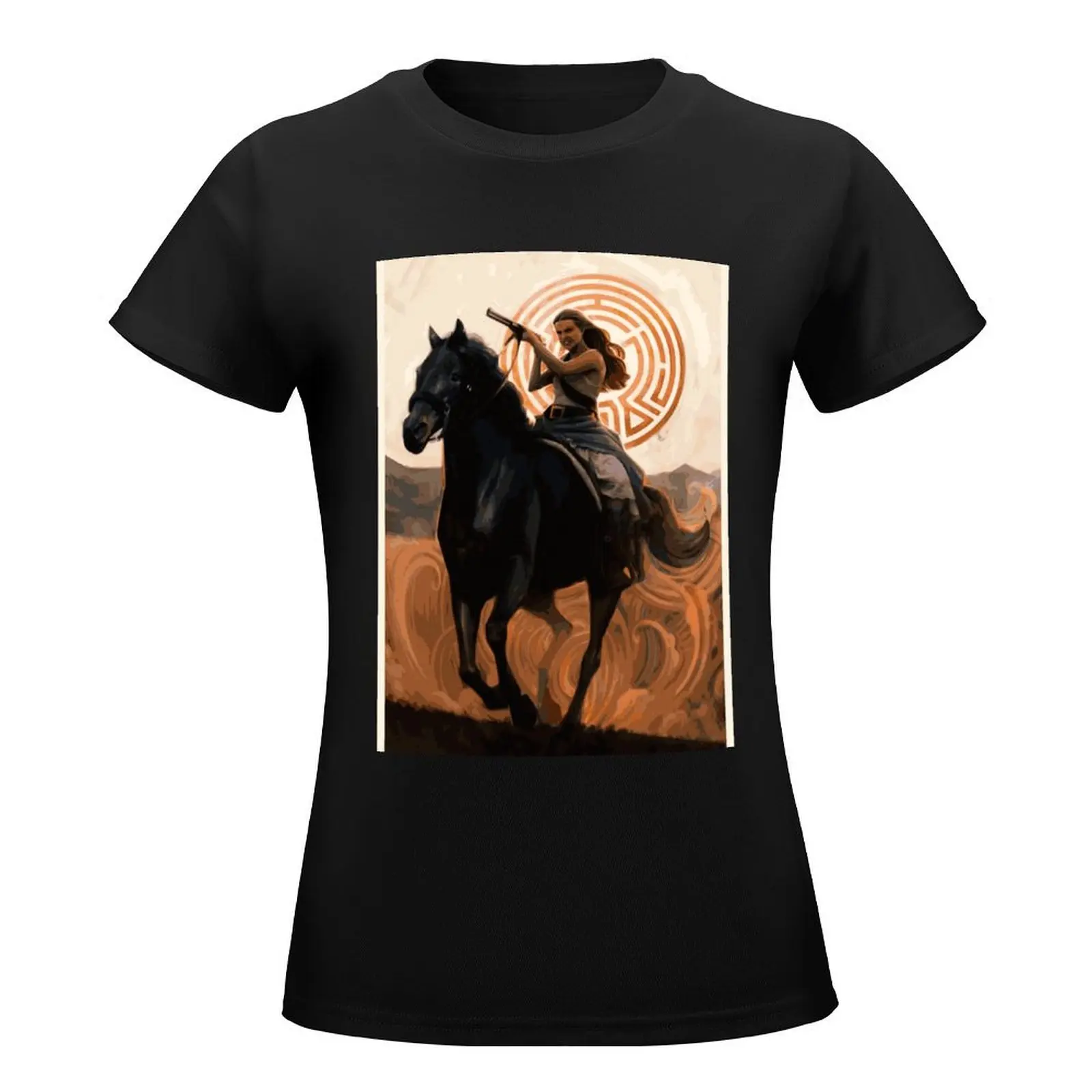 Dolores Riding his Horse- Westworld Sci-Fi Fanart T-Shirt summer tops cute tops shirts graphic tees Women t shirt