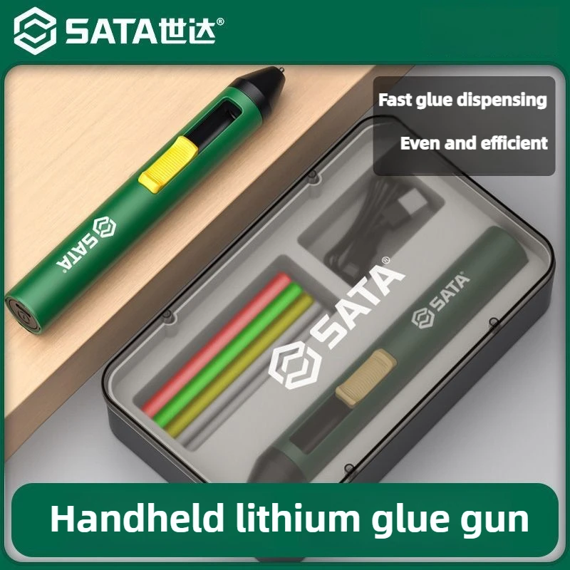 

SATA Mini Glue Guns Hot Colorful PenShaped Auto Dispensing Mini Hot Glue Gun with 18 Sticks Set for Crafts DIYer