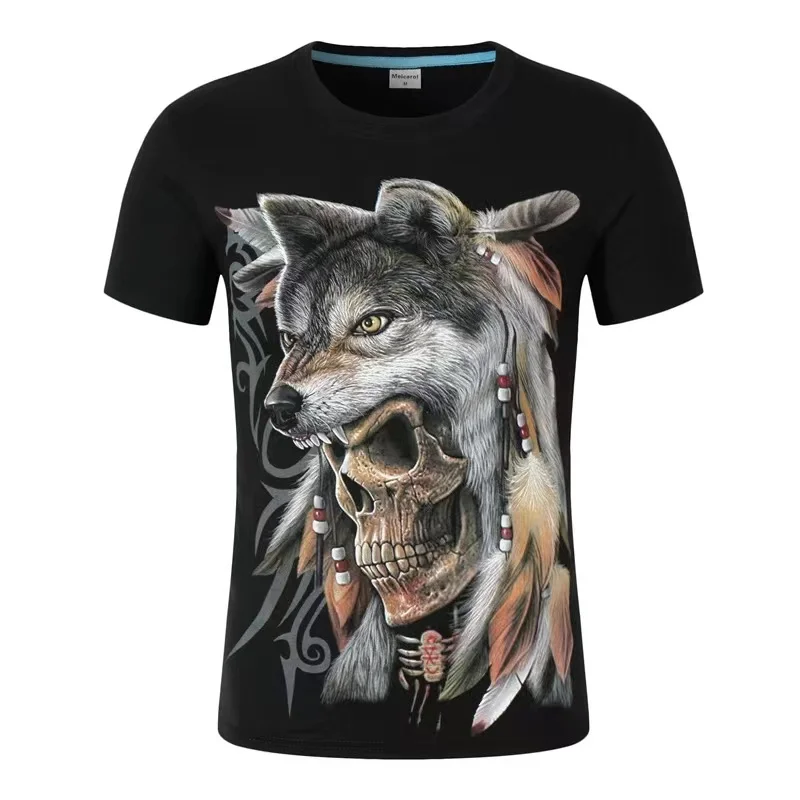 2024 Summer Explosion Luxury Wolf War, Siberian Tiger Beautiful Woman Beast, Chimpanzee, Loose Fashion Men's 3DT-shirt