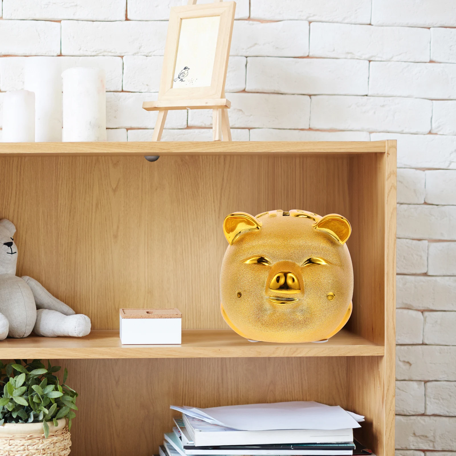 

Golden Pig Piggy Bank Change Saving Lucky Money Pot Chinese Cute Coin Banks for Adults