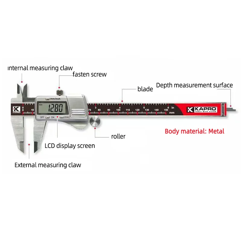 Kapro electronic digital caliper high precision vernier caliper 0-150 200 300mm measuring tool