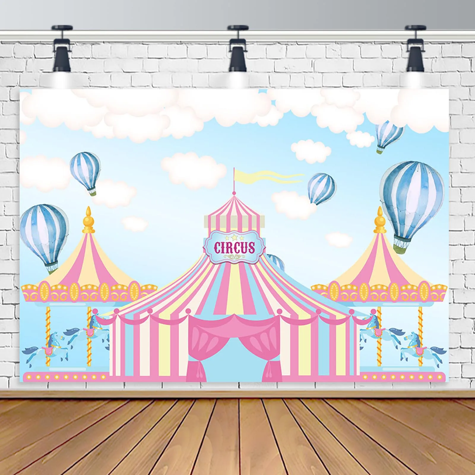 AIBIIN Circus Photography Backdrop Newborn Baby Shower Birthday Party Decor Background Ferris Wheel Animal Perform Stage Banner