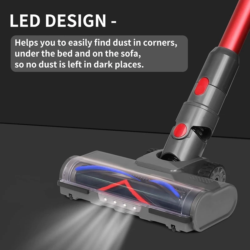 Cleaner Parts With 4 LED And Trigger Lock Plastic For Dyson V7 V8 V10 V11 V15 Brush Head For Carpet,Parquet And Tile Accessory