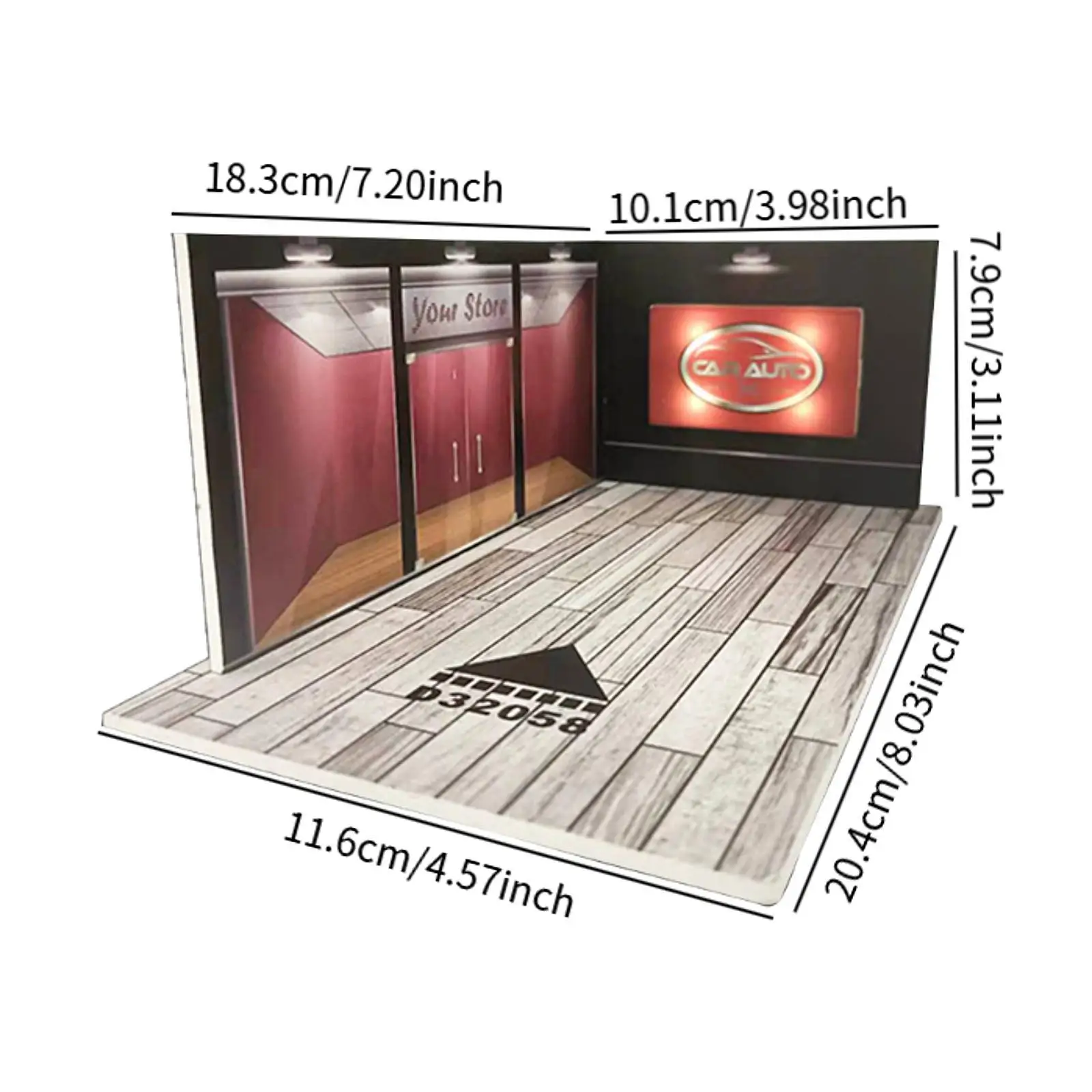 1/24 Garage Vitrine Simulatie Voertuig Garage Showcase Miniatuur Layout Model Display Parkeerplaats Scène LED-verlichting