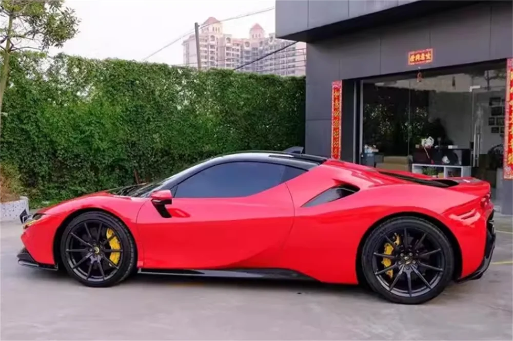 Used for Ferrari SF90  Genuine Carbon Fiber OEM Style Side Skirt Body Kit