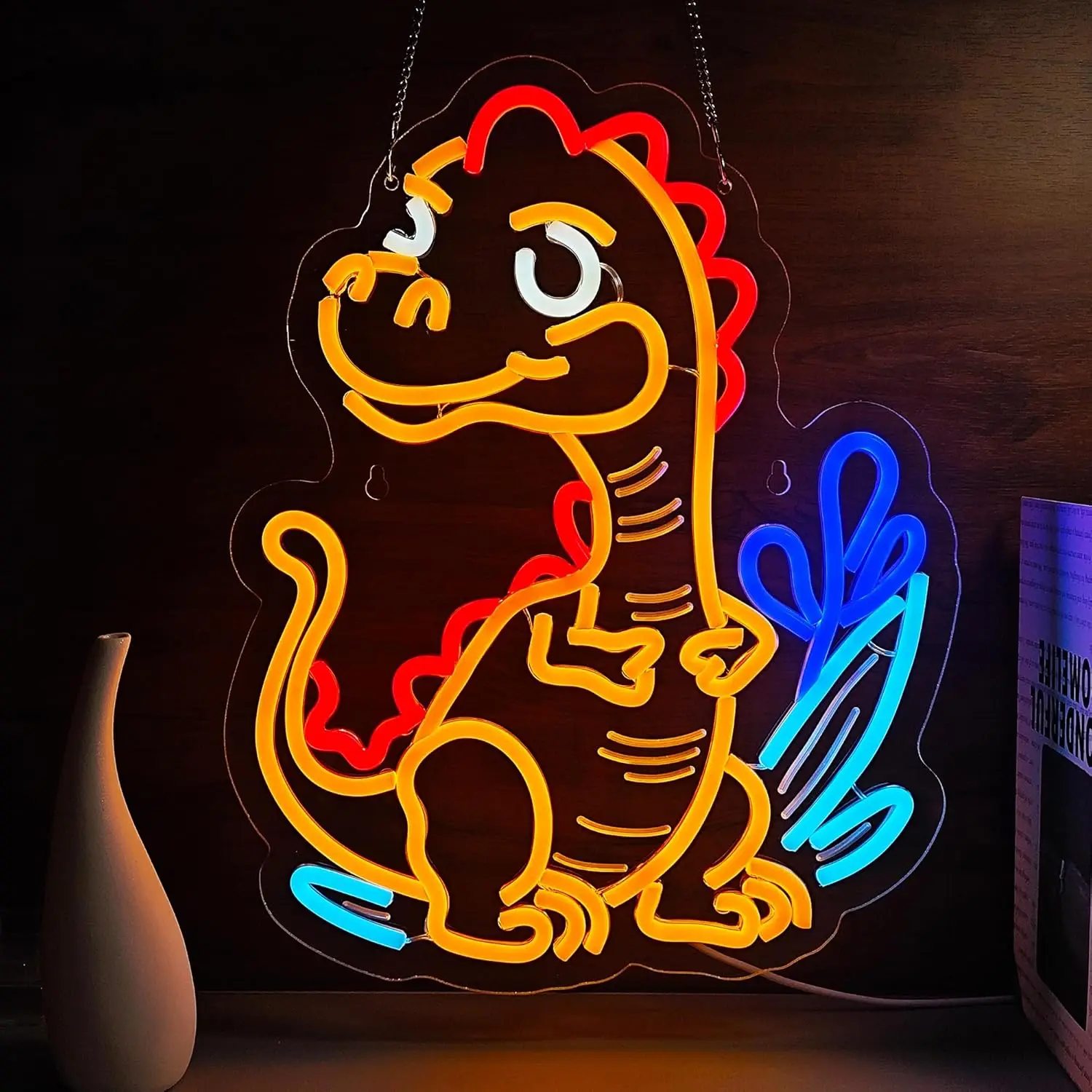 恐竜ネオンサイン-usb調光式ledライト-保育園-ティキバー-ゲームルーム-寝室装飾-カスタムギフト-ナイトライト