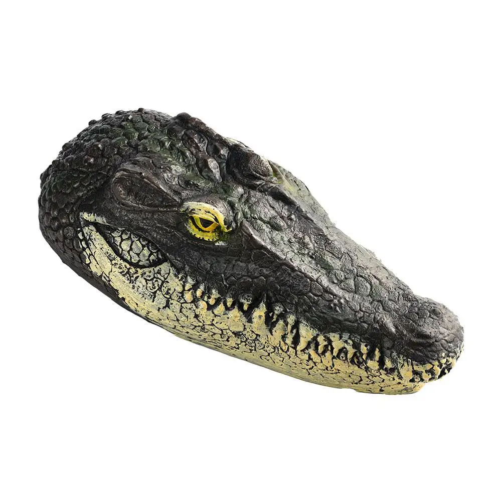 Simulated Crocodile Head Animal Decoration Yard Pond Pool Decoration Floating Alligator Head for scare Goose Predator