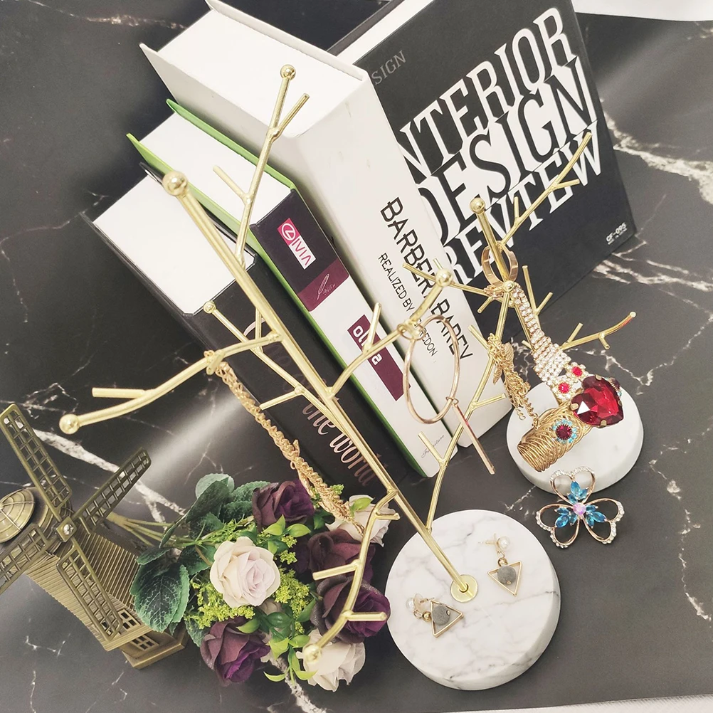 

Jewelry Tree Necklace Bracelet Holder Stand Organizer Metal Earrings Ring Holder Tree Bracelet Ring Storage Rack