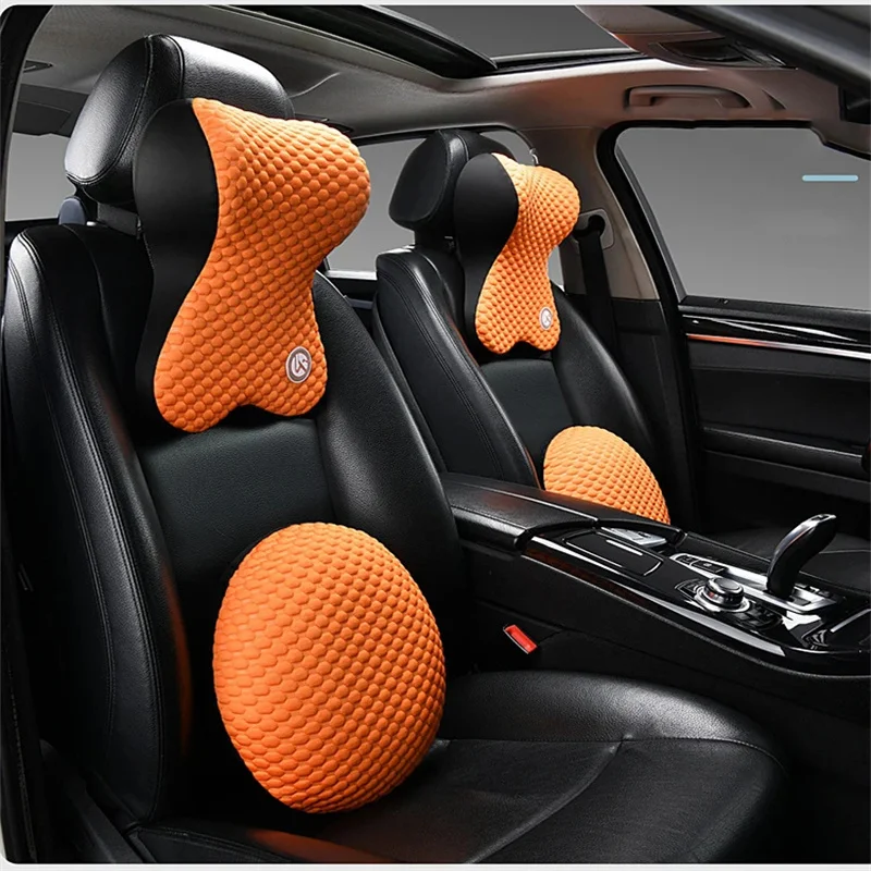 

Car Waist Cushion Lumbar Support Pillow Comfortable Memory Cotton Headrest Neck Pillow Vehicle Driver Backrest Support Pad