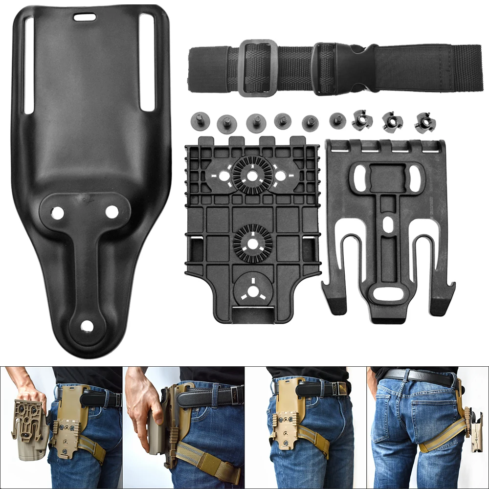 Quick Locking System Kit, QLS 19 22, Mid-low Belt Loop, Thigh Leg Strap, Tactical Gun Holster Attachment Drop Leg Platform