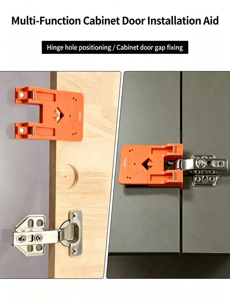 JUSTINLAU Magnetische Befestigungsplatte Schranktür-Scharnier-Installationsfixator Tragbarer Montage-Hilfsorter Holzbearbeitungswerkzeug – Detail 5