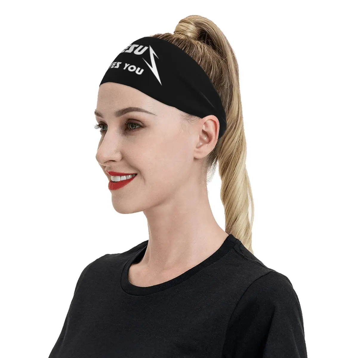 Jesus Kanye Outdoor Sport Sweatband for Unisex Ye Rap Stretch Sweat Headband Jogging Yoga Hair Bandages Non Slip Hairband