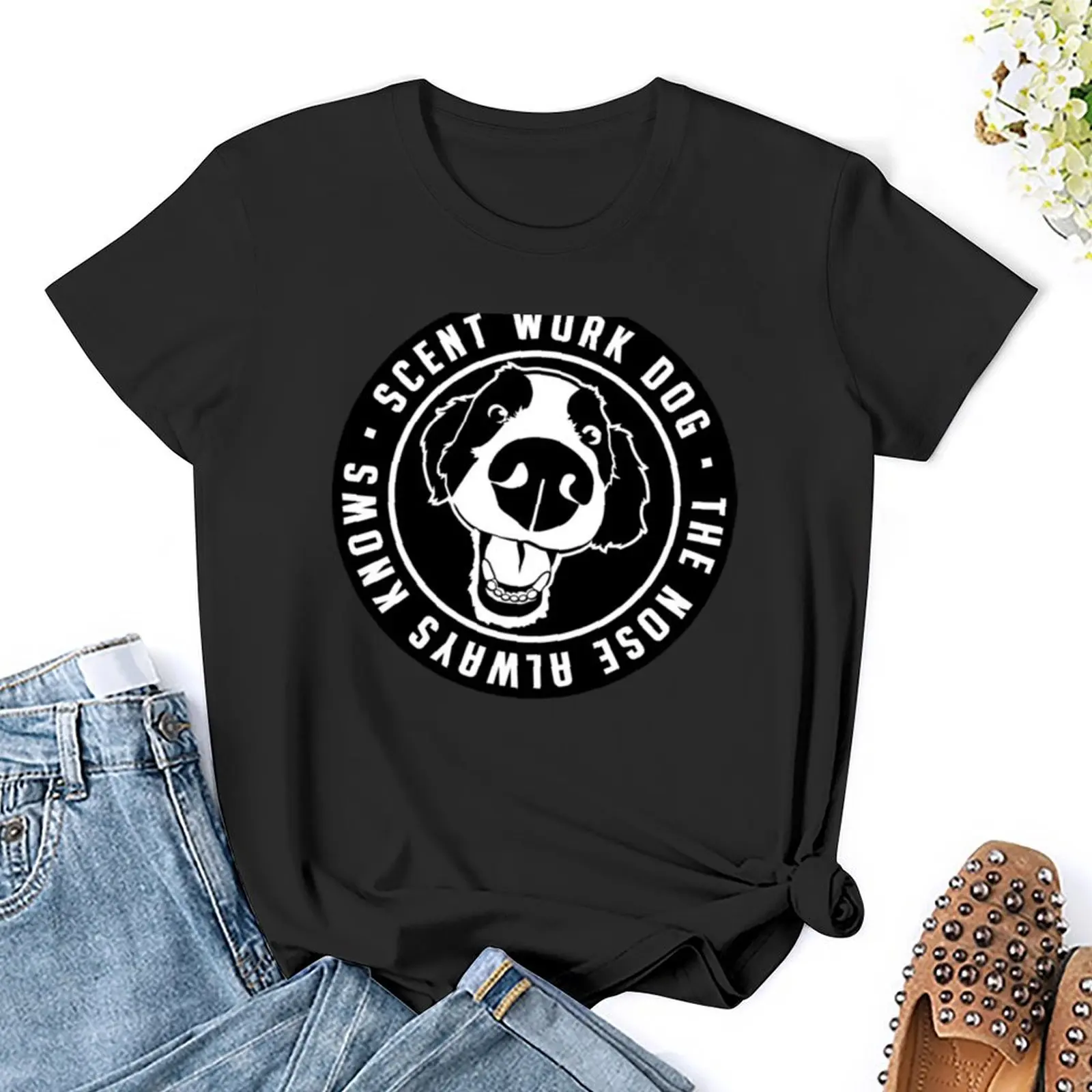 Geurwerk Hond T-Shirt Sneldrogende Blanks Katoenen T-Shirt Voor Dames