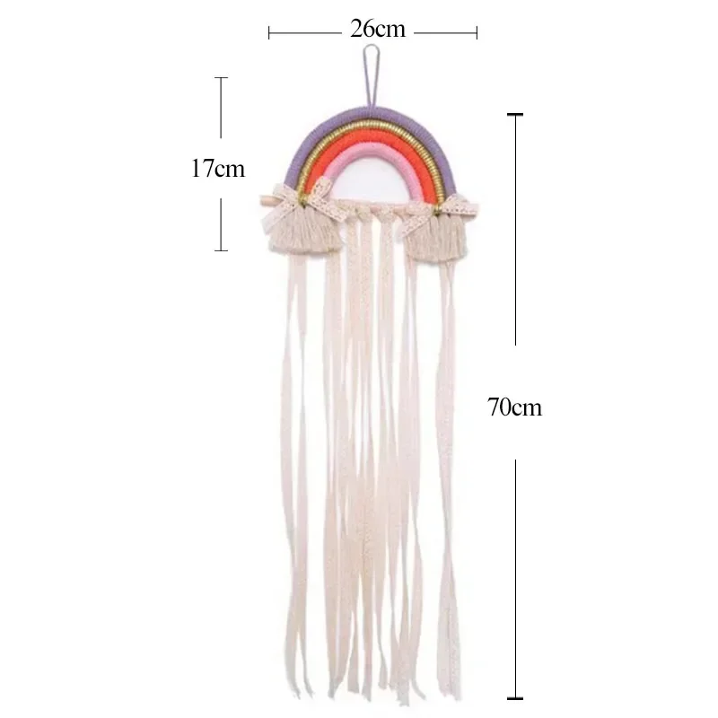 INS Weave-Pinzas para el cabello de bebé de arcoíris, soporte de accesorios, horquilla de princesa para niña, diadema, colgante de almacenamiento, adornos de pared de joyería