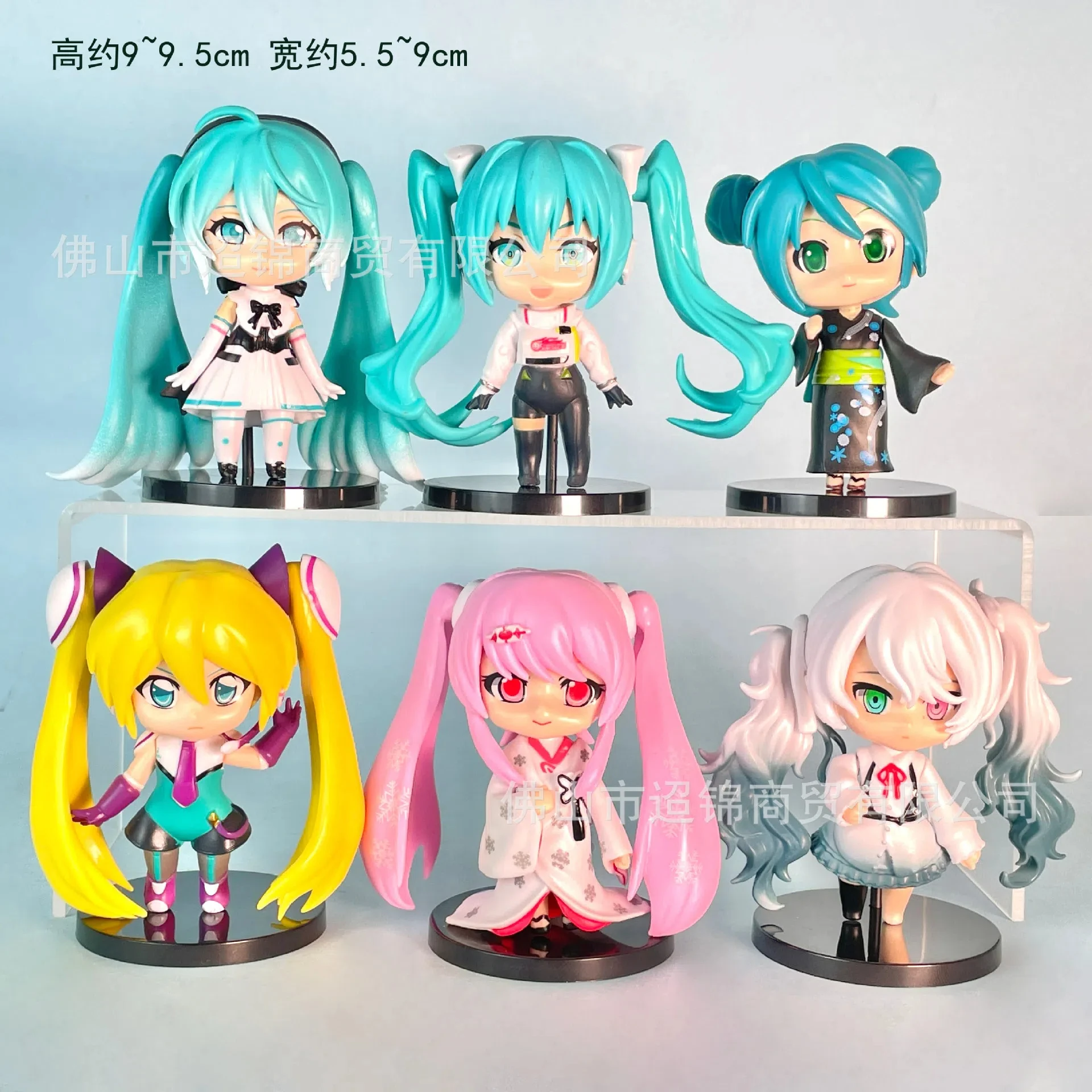 

3 generations 6pcs/set Anime Hatsune Miku q-version Standing posture Action Figure PVC Model Toys Doll Desk Decor Gifts