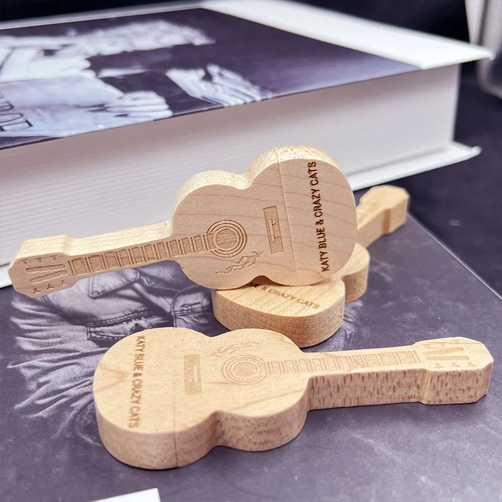 20 шт./лот, деревянная гитарная ручка, USB-флешка, флэш-накопитель, 4 ГБ, 16 ГБ, 32 ГБ, 64 ГБ, 128 ГБ, Cle USB, бесплатный логотип