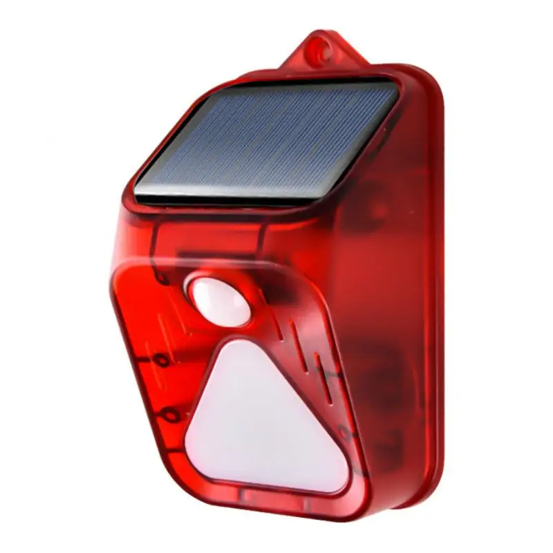 Solar Warning Lamp 100 Db Remote Control Alarm Alarm Drives Animal 800 Mah Led Lights Solar Charge Warning Light Flash