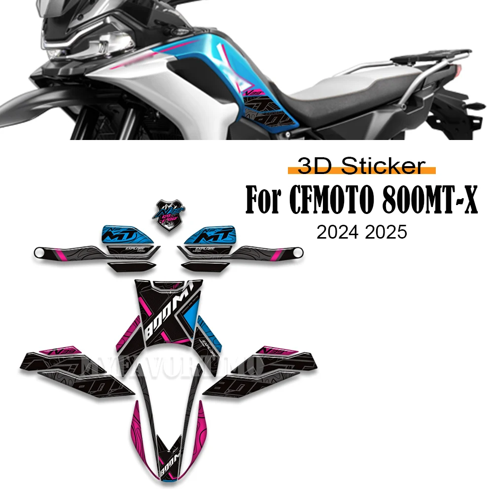 For CFMOTO 800MT-X 800MT 800 MT - X Adventure Bike Motorcycle Body Fairing Protector Tank Knee Pad Stickers Decals Kit 2024 2025