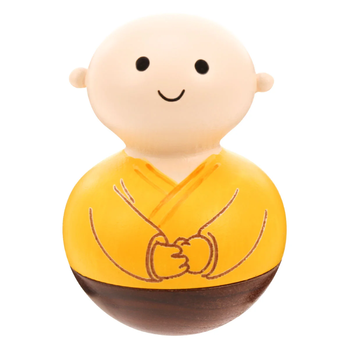 

Car Decoration Crafts Bulk Ornaments Wooden Sculpture Little Monk Figurine Yellow Bamboo Handcraft Baby Toys