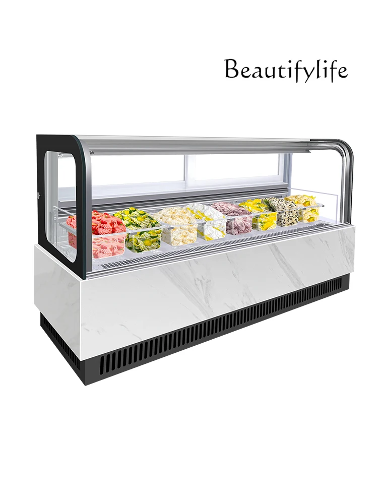 Desktop Ice Cream Display Case Small Ice Sucker Air-Cooled Freezing Display Cabinet Commercial Fried Yogurt Cabinet