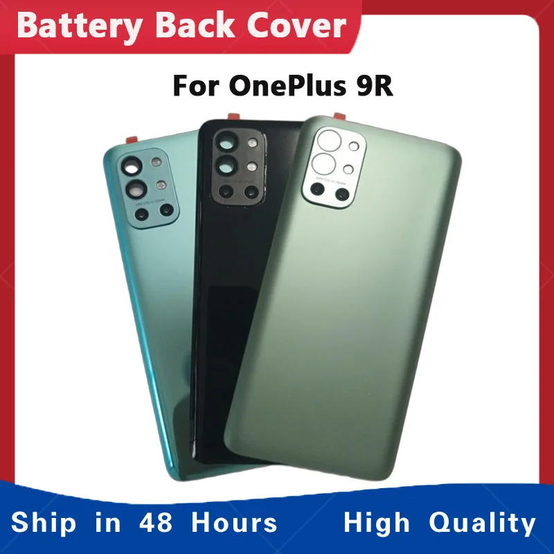 

A +++ Стеклянная задняя крышка Корпус для OnePlus 9R Батарейный отсек Крышка задней панели Замена клейкого объектива камеры