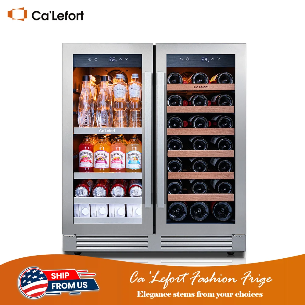 Ca'lefort 170L Wine Fridge and Beverage Cooler Refrigerator – The Premium Dual-Zone Solution for Optimal Storage and Elegance