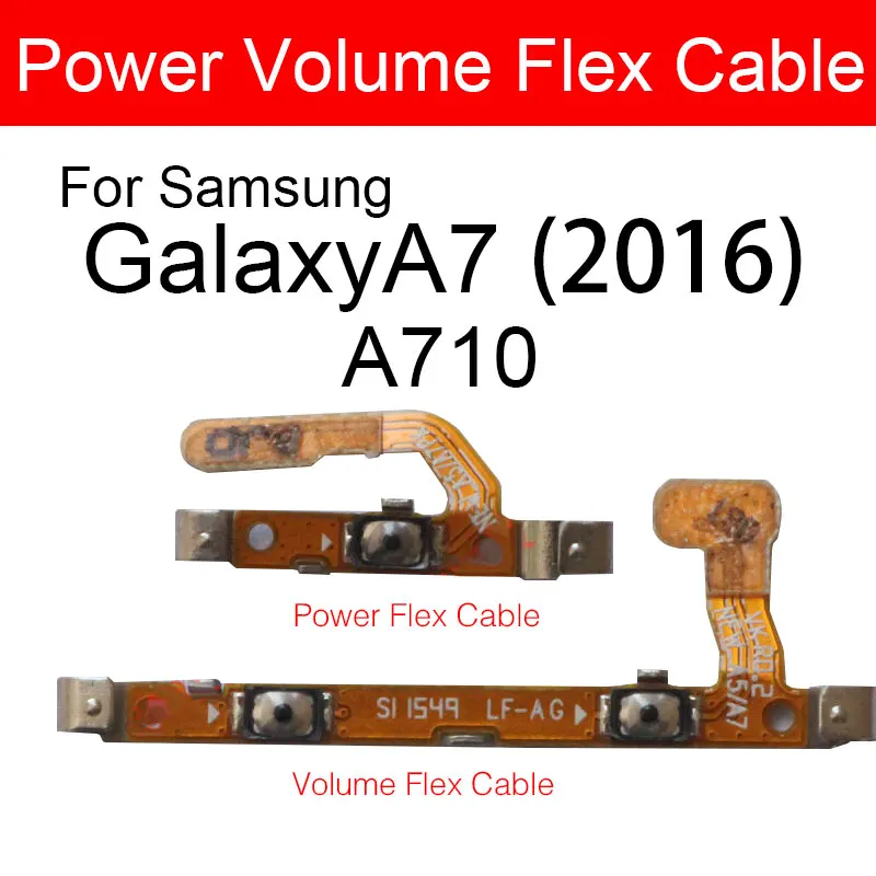 Power + Volume Switch Flex Cable For Samsung Galaxy A3 A5 A7 2016 A310 A510 A710 Side Button Key Flex Cable Replacement Repair