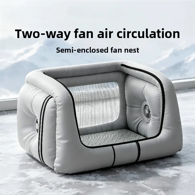 Dog Electric Fan Kennel Cooling Summer Cooling Air Conditioning Pet Ice Nest Cat Nest Ice House Plug-in Semi-closed