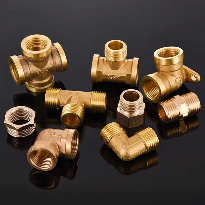 

1/8" 1/4" 3/8" 1/2" BSPP Equal Male-Male-Male Tee 3 Ways Brass Pipe Connector Water Fuel Gas