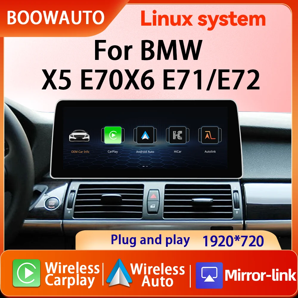 Factory Price 12.3‘‘Touch Screen Display For BMW X5 E70 X6 E71 E72 CCC CIC Wireless Carplay Android Auto Car Multimedia Playe