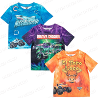 Monster Mutt Zombie Son-uva Digger Boys 3-Pack T-Shirts Toddler to Big Kid Short Sleeve Monster Truck Graphic Tees Casual Outfit