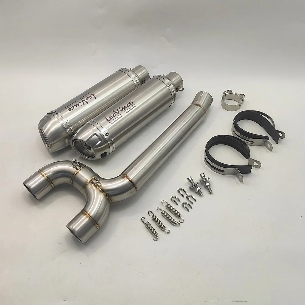 FZ6 FZ6N FZ6S FZ6 S2 FAZER Motorcycle Exhaust System with Muffler Middle Link Pipe Escape Moto for Yamaha FZ-6N FZ-6S FZ-6 04-10