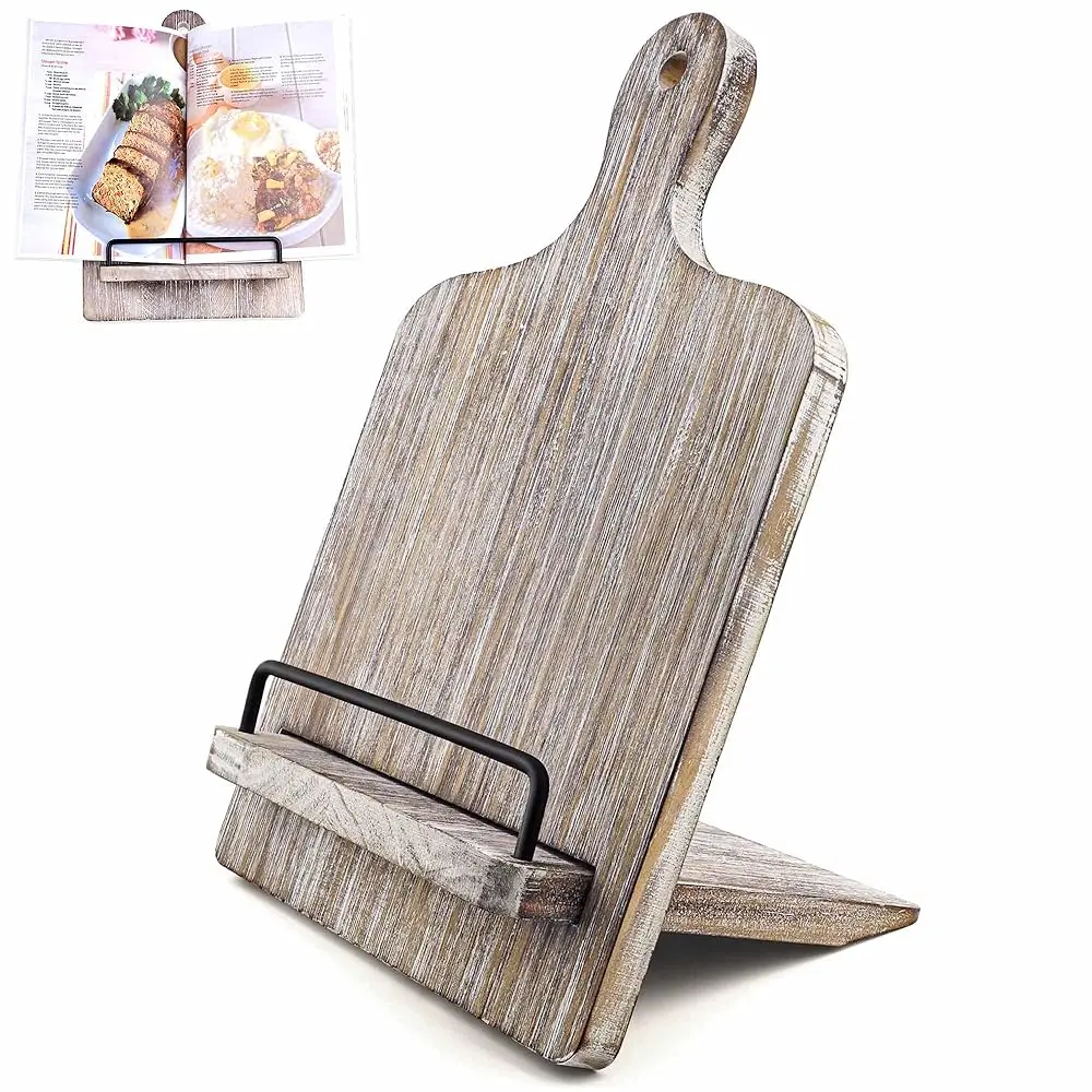 

Подставка для кулинарных книг: Подставка для книг рецептов на кухонную столешницу, регулируемая подставка для планшетов и кулинарных книг в деревенском стиле