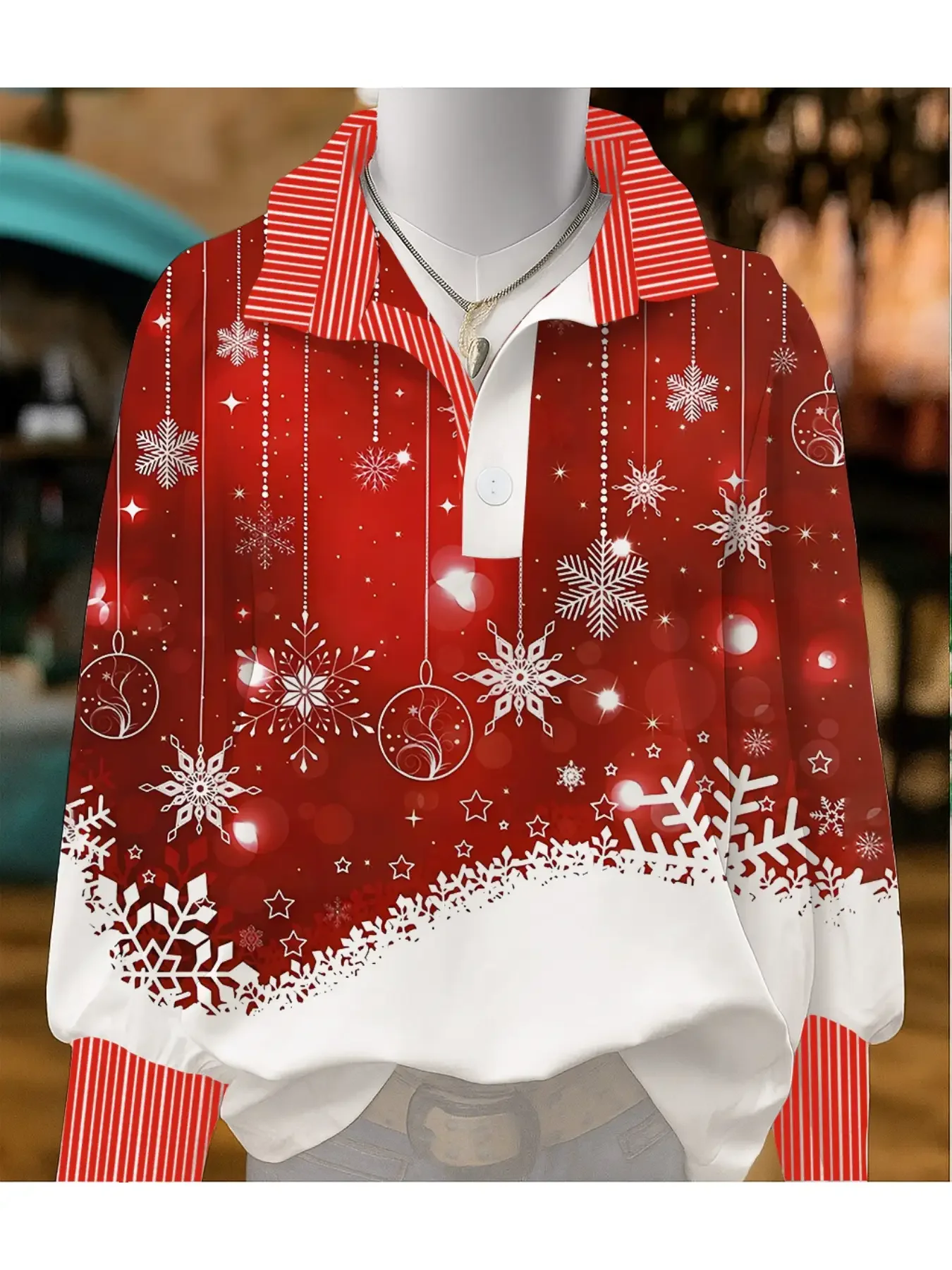 A women's top for spring and autumn winter, women's stand up collar shirt with long sleeves,  Christmas gift