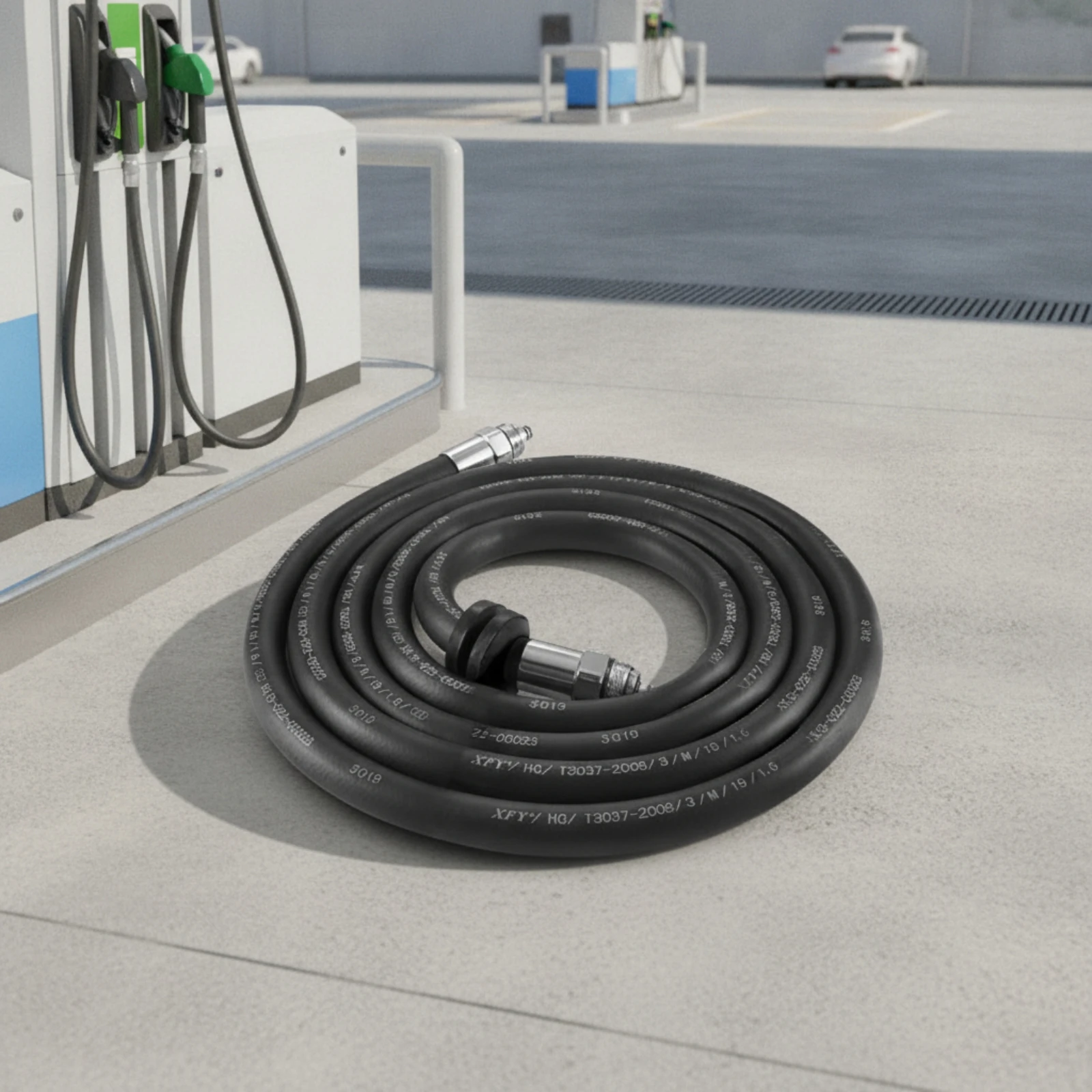 Premium Coiled Hose with Metal Fittings Kink Resistant Emission Hose Vapor Recovery Line for Fuel Dispenser Systems