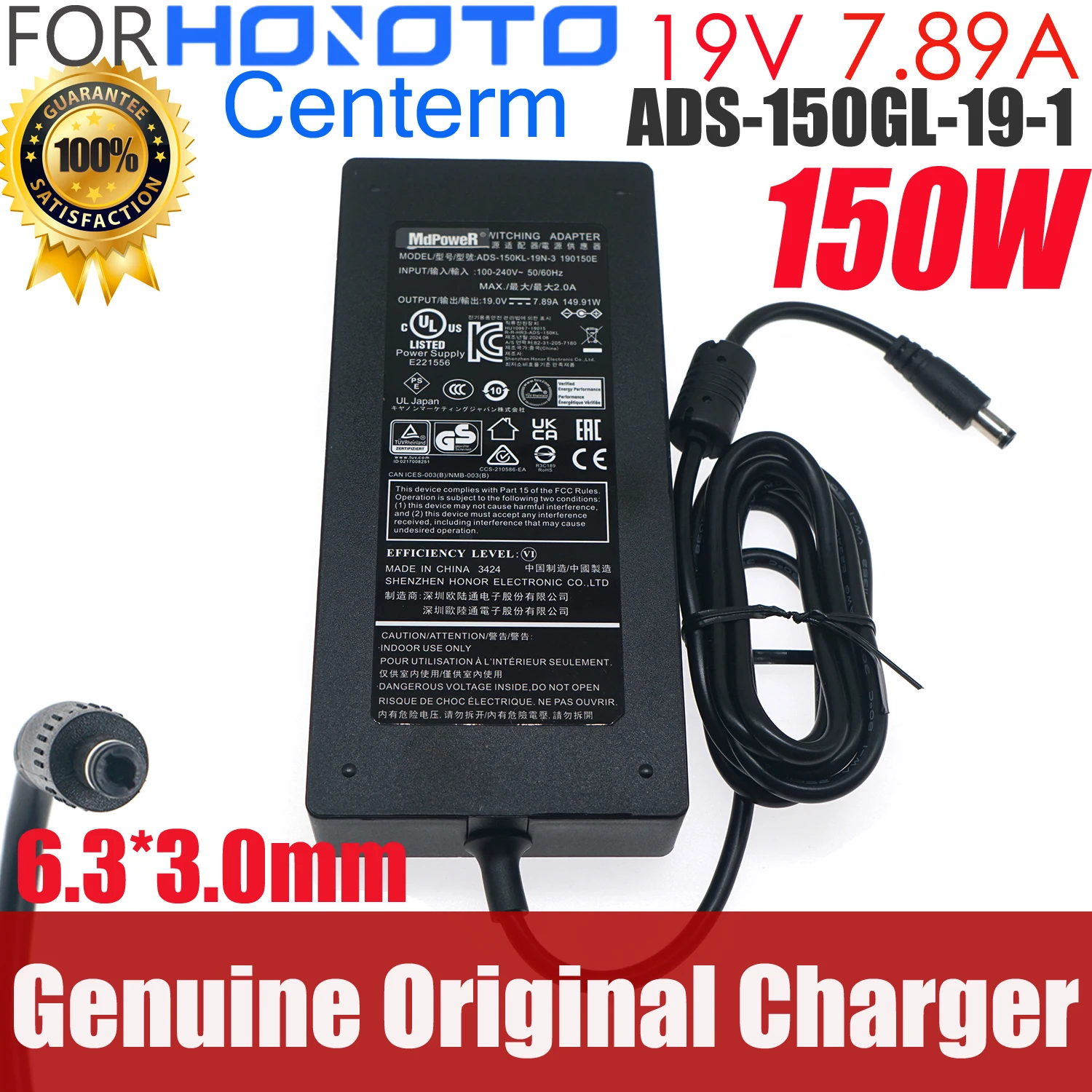 

New Genuine HONOTO HONOR ADS-150GL-19-1 AC Adapter 19V 7.89A 6.3*3.0mm 150W Charger FOR Centerm v660 Power Supply
