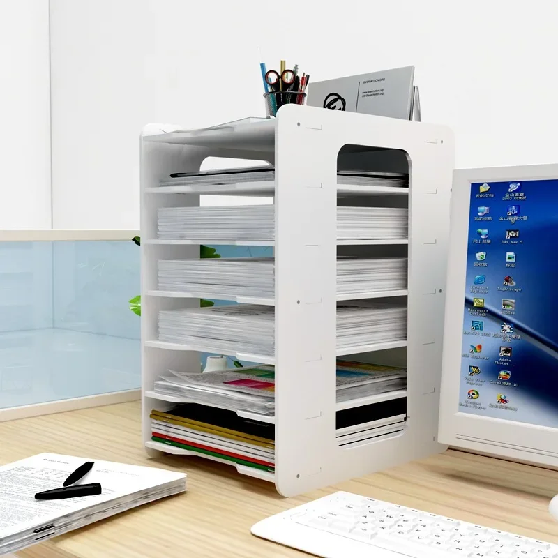 

Office file rack, multi-function data storage rack, A4 multi-layer file storage rack frame, desktop file rack desk organizer