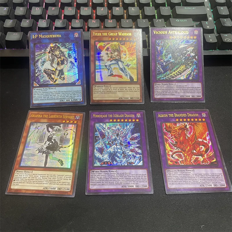 72 szt. Karty YU GI OH ze złotą literą Proxy Błyszcząca struktura konkursowa Tyler Kurikara Markowe karty Yugioh w języku angielskim