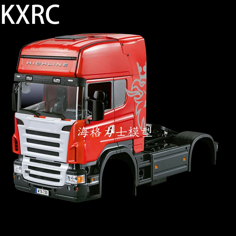 

KXRC Plastic High Roof Biaxial Car Body Shell Kit for 1/14 Tamiya RC Truck Trailer Tipper Scania R730 R620 R470 DIY Upgrade Part