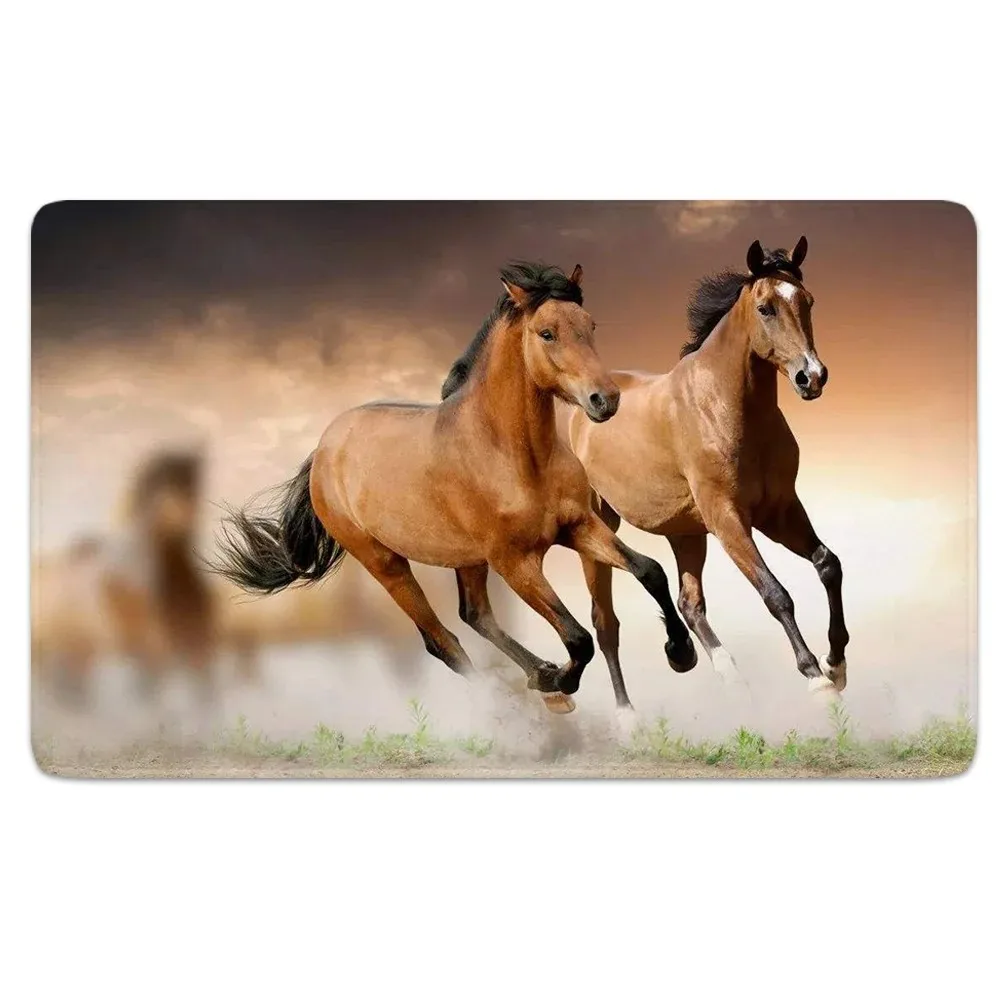 Horse pattern foot mats home decoration bedroom bathroom absorbent floor carpet living room entrance entrance carpet