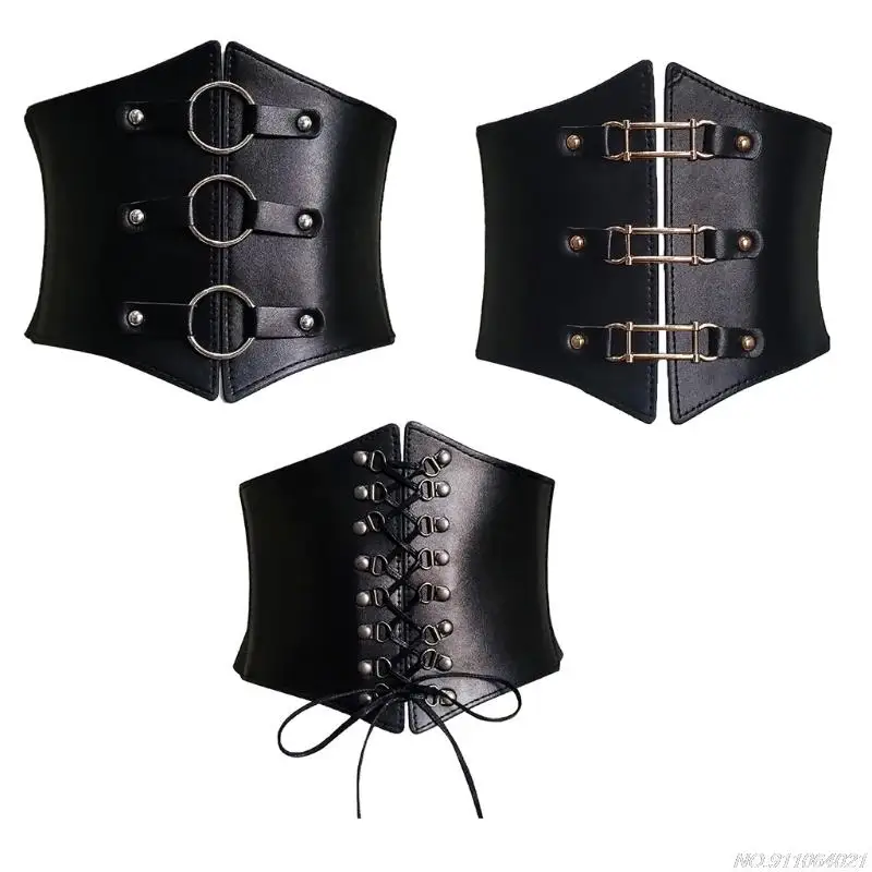 Women Wide PU Leather Waist Corset Belt