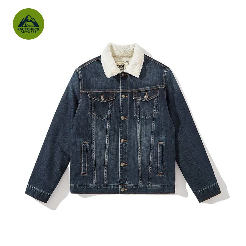 FACTCHECK EU US Size Luxury Quality Denim Jacket 350g Lambwool Fleece-Lined Autumn Winter Vintage Work Warm Jacket view 6
