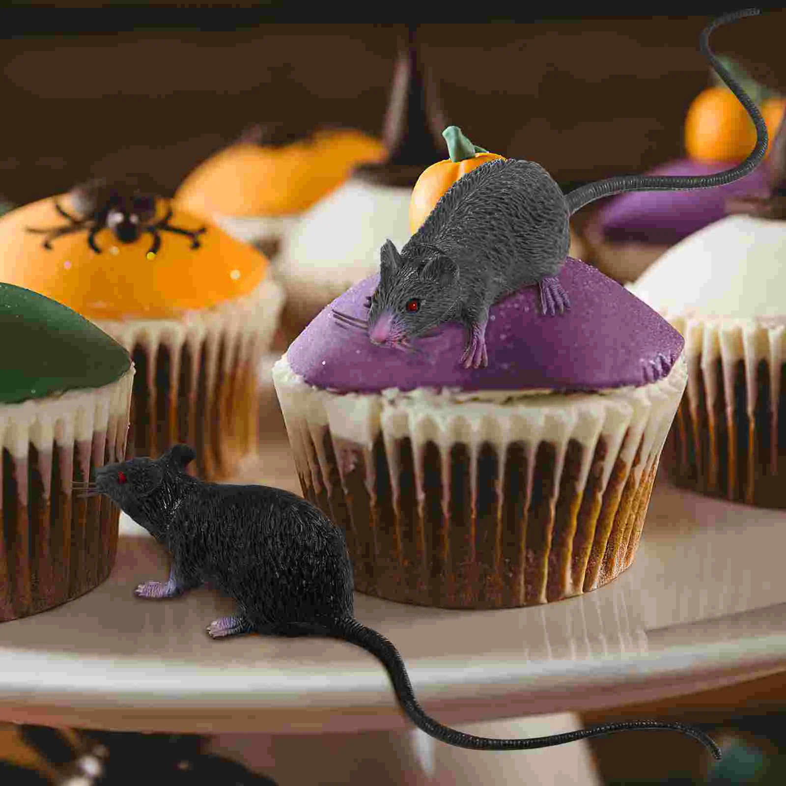 2 Pcs Simulation Mouse Toy Cat Creepy Toys Mice Props Fake Rat Rats Pranks Tricks Realistic