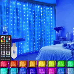 Smart LED String Lights RGB Christmas Decoration APP Remote USB Garland Curtain 3M Fairy Lamp Wedding Holiday Bedroom Outdoor